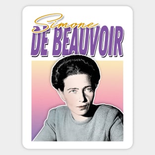 Simone De Beauvoir / Retro Styled Fan Art Design Sticker